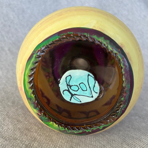 Italian Hand-painted Glass Vase-Ornament - Picture 8 of 9